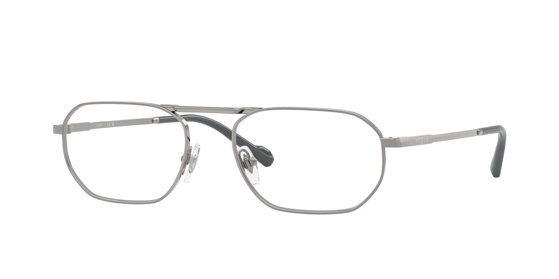 Vogue VO4347 Irregular Eyeglasses  5187-Brushed Gunmetal 53-145-18 - Color Map Grey
