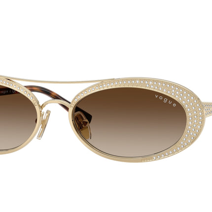 Vogue VO4348SB Oval Sunglasses  848/13-Pale Gold 54-140-17 - Color Map Gold