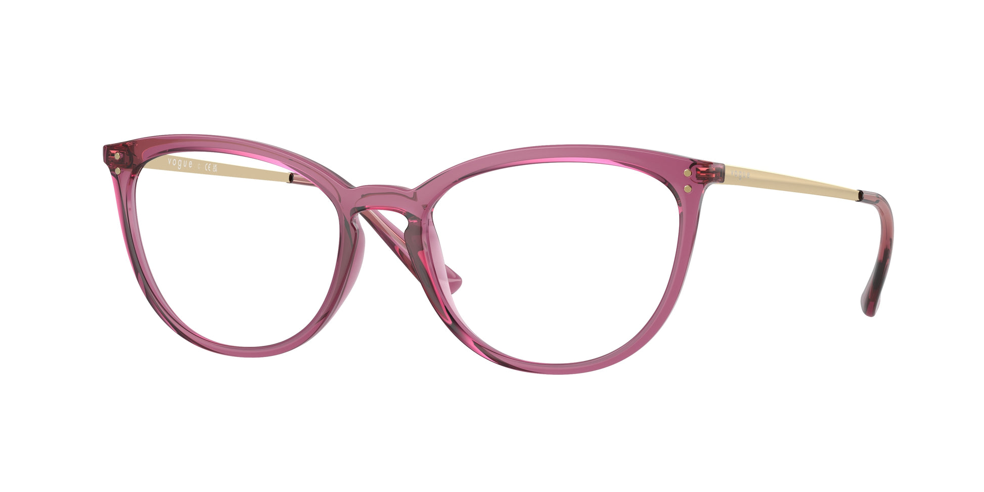Vogue VO5276 Cat Eye Eyeglasses  2798-Transparent Cherry 53-140-17 - Color Map Violet