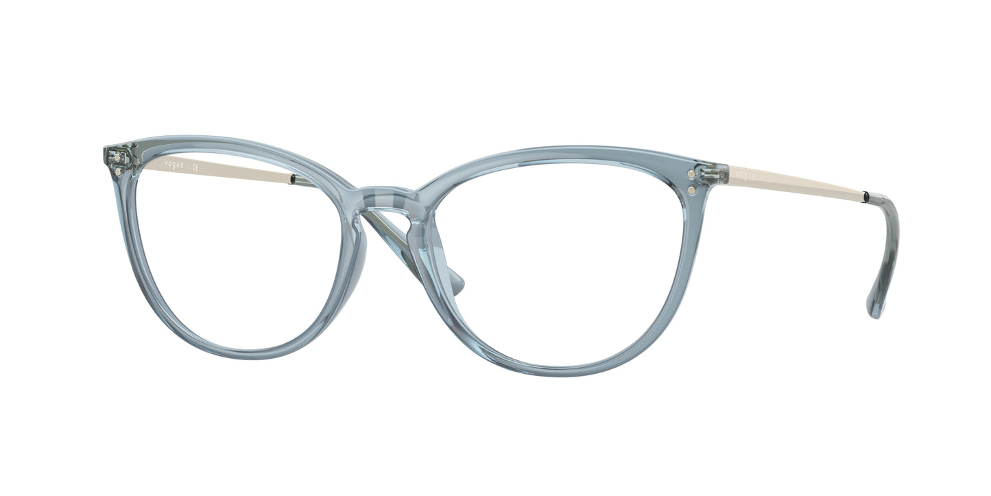 Vogue VO5276 Cat Eye Eyeglasses  2966-Transparent Blue 51-140-17 - Color Map Blue