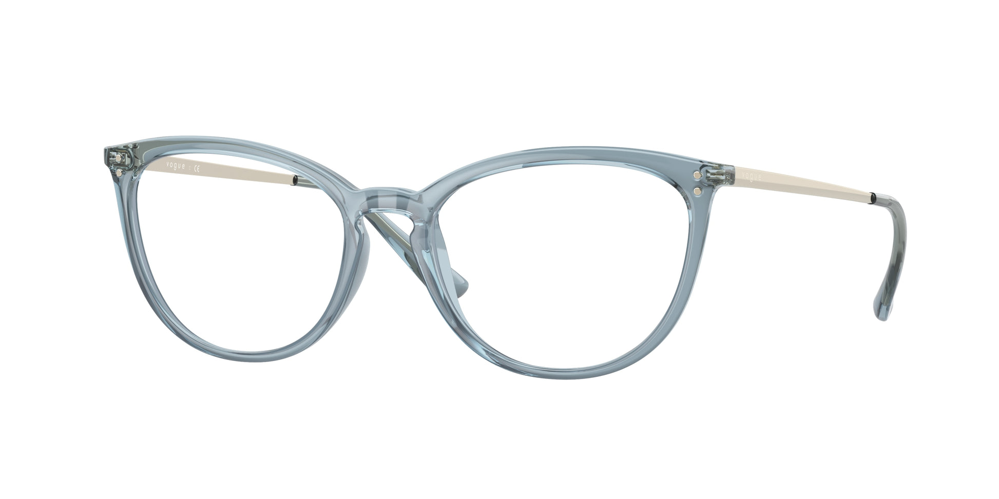 Vogue VO5276 Cat Eye Eyeglasses  2966-Transparent Blue 51-140-17 - Color Map Blue
