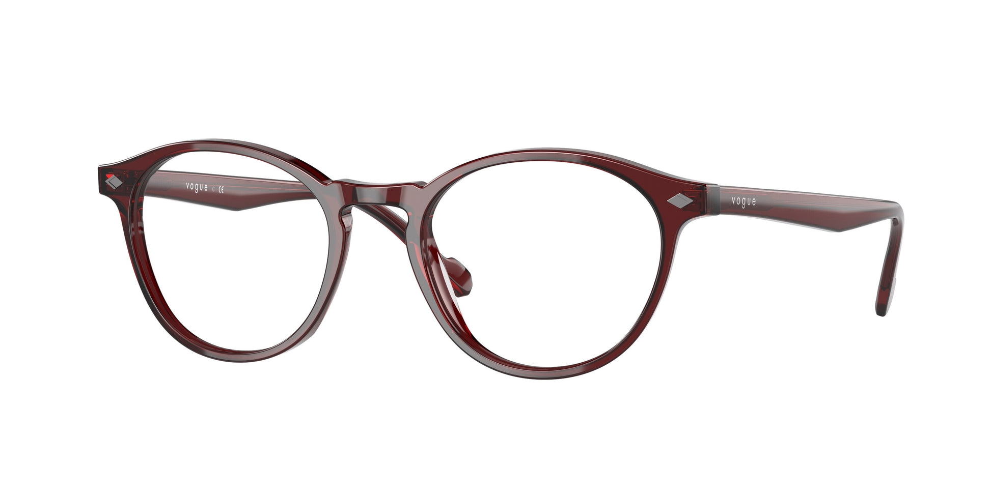 Vogue VO5326 Oval Eyeglasses  2924-Transparent Bordeaux 51-145-19 - Color Map Red
