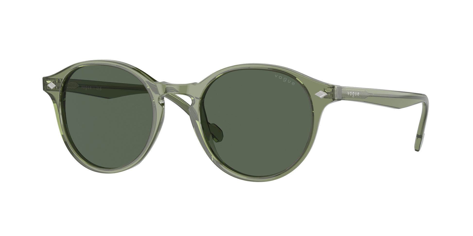 Vogue VO5327S Phantos Sunglasses  282071-Transparent Grey 51-145-20 - Color Map Green