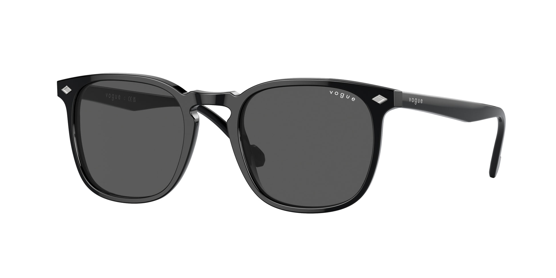Vogue VO5328S Square Sunglasses  W44/87-Black 52-145-20 - Color Map Black