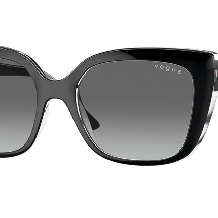 Vogue VO5337S Square Sunglasses  283911-Top Black/Serigraphy 53-140-18 - Color Map Black