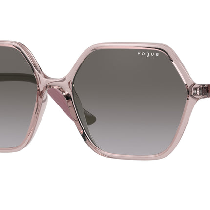 Vogue VO5361S Rectangle Sunglasses  28288H-Transparent Pink 55-140-16 - Color Map Pink