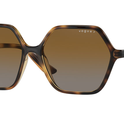 Vogue VO5361S Rectangle Sunglasses  W656T5-Dark Havana 55-140-16 - Color Map Brown