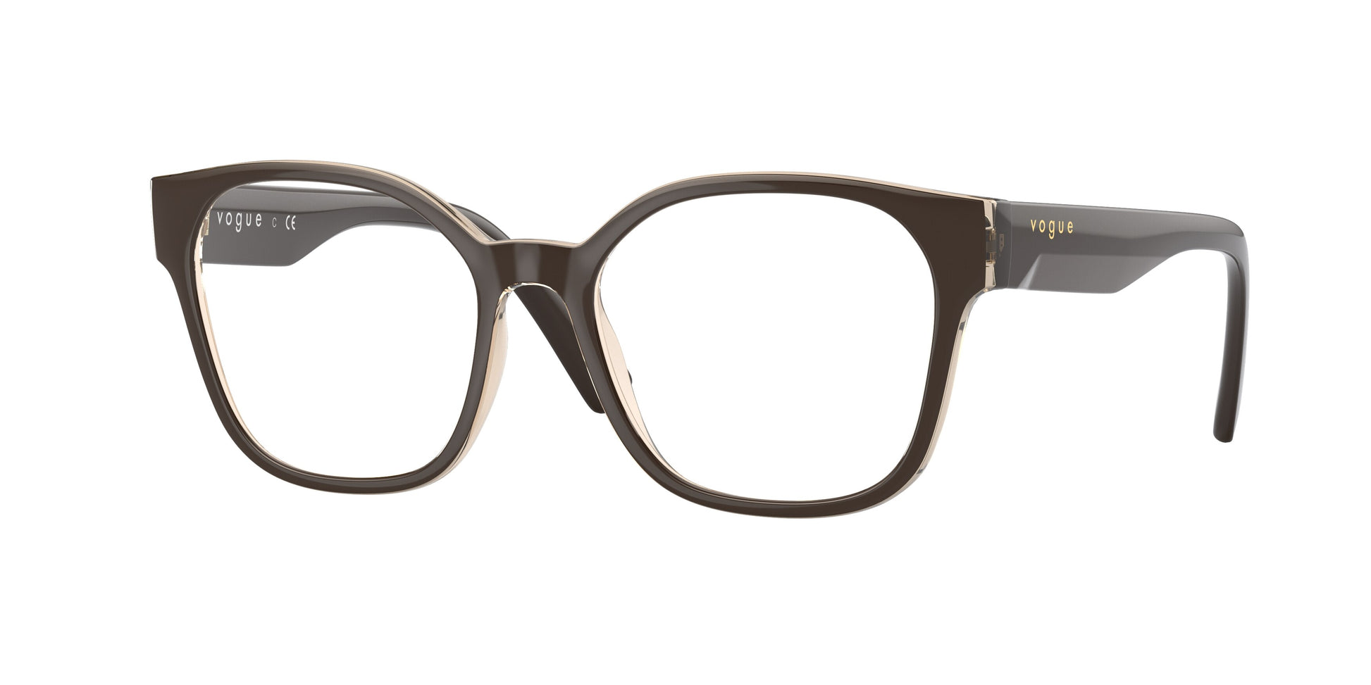 Vogue VO5407 Square Eyeglasses  2959-Top Brown/Flowers Brown 51-140-17 - Color Map Brown