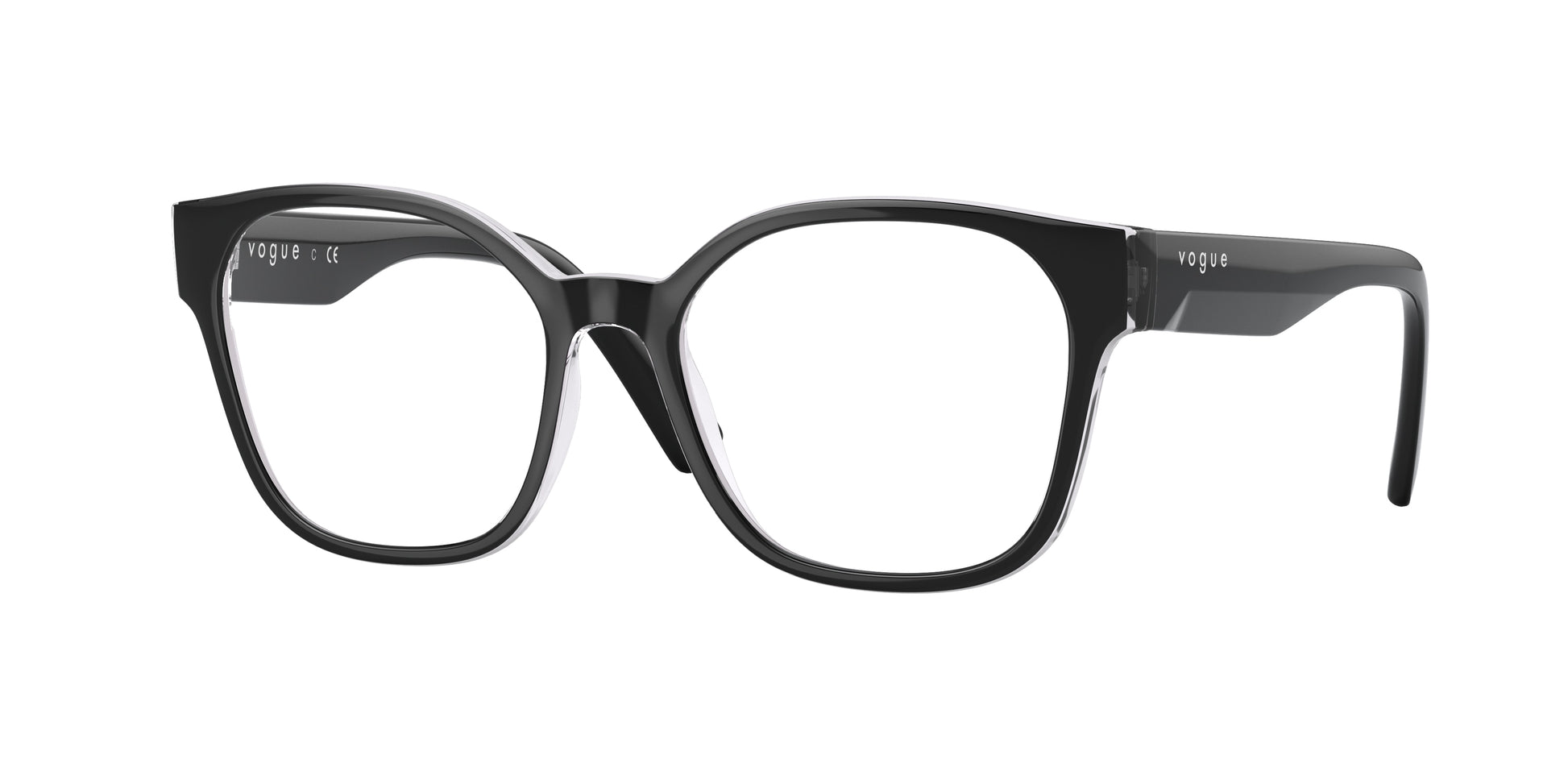 Vogue VO5407 Square Eyeglasses  2961-Top Black/Flowers Violet 51-140-17 - Color Map Black