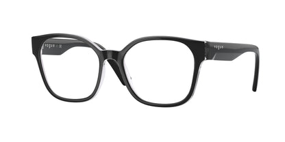 Vogue VO5407 Square Eyeglasses  2961-Top Black/Flowers Violet 51-140-17 - Color Map Black