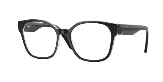Vogue VO5407 Square Eyeglasses  2961-Top Black/Flowers Violet 51-140-17 - Color Map Black