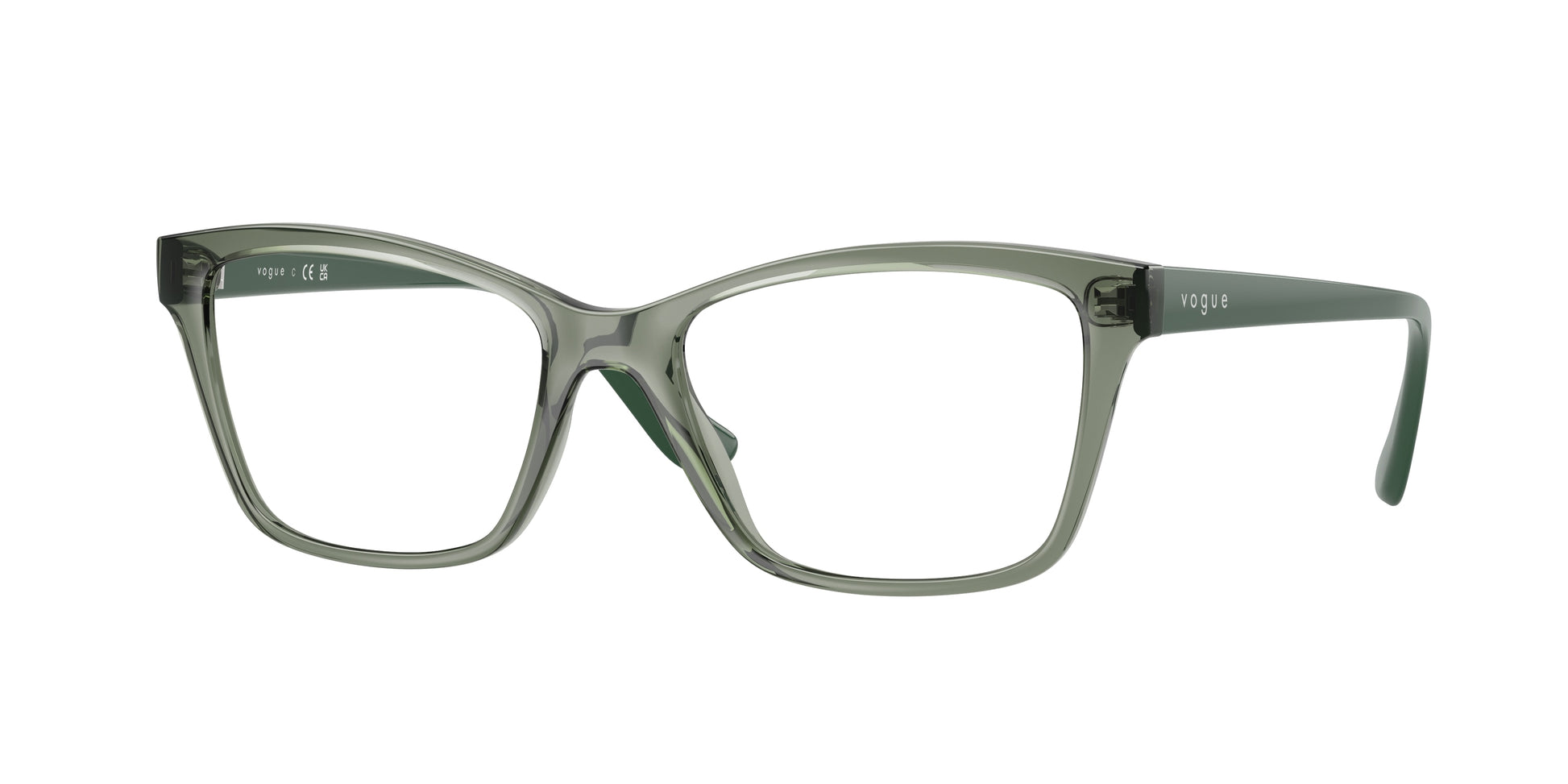 Vogue VO5420 Pillow Eyeglasses  3086-Transparent Mallard Green 53-140-17 - Color Map Green