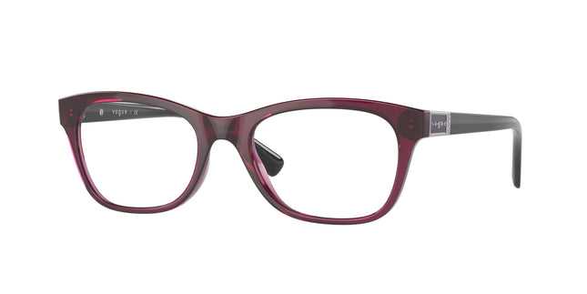 Vogue VO5424B Pillow Eyeglasses  2989-Transparent Dark Cherry 53-140-18 - Color Map Red