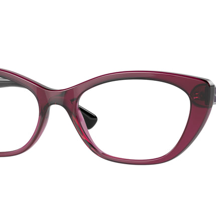 Vogue VO5425B Oval Eyeglasses  2989-Transparent Dark Cherry 54-140-17 - Color Map Red
