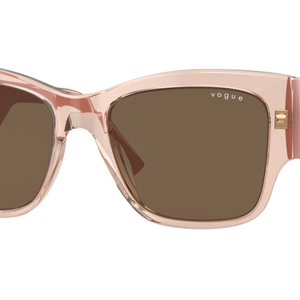 Vogue VO5462S Square Sunglasses  295473-Transparent Peach 54-140-18 - Color Map Pink