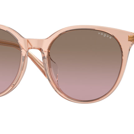Vogue VO5468SD Round Sunglasses  295414-Transparent Peach 56-145-20 - Color Map Pink