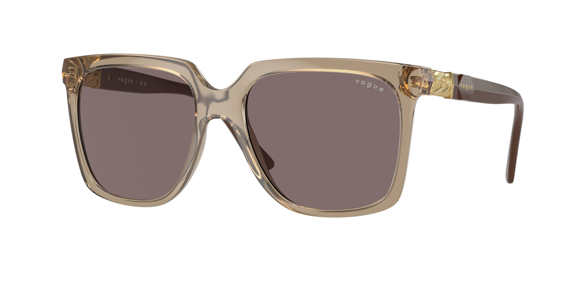 Vogue VO5476SB Square Sunglasses  29407N-Transparent Brown 54-140-17 - Color Map Brown