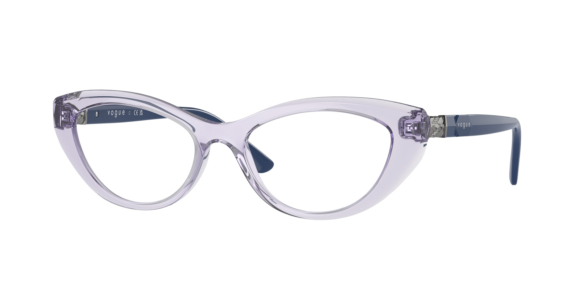 Vogue VO5478B Oval Eyeglasses  2745-Transparent Violet 50-140-17 - Color Map Violet