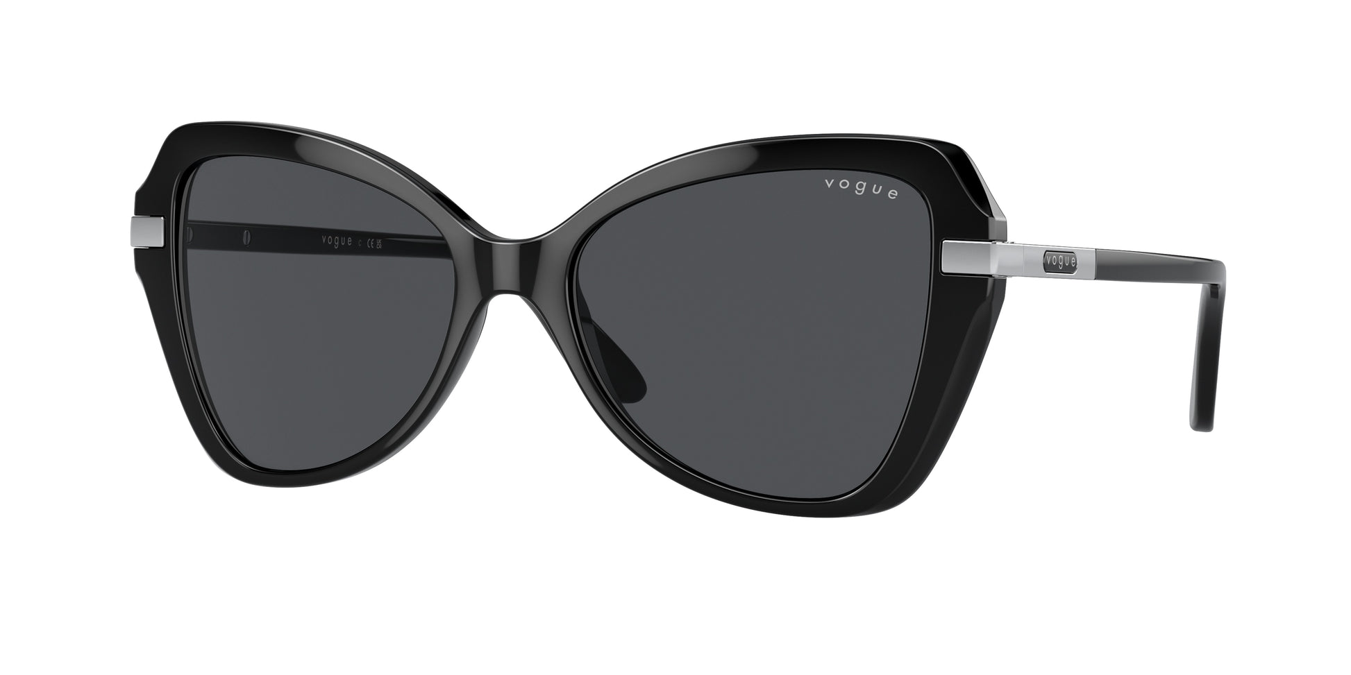 Vogue VO5479S Butterfly Sunglasses  W44/87-Black 53-140-17 - Color Map Black
