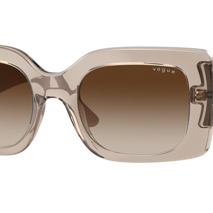 Vogue VO5481S Rectangle Sunglasses  299013-Transparent Caramel 52-135-21 - Color Map Brown