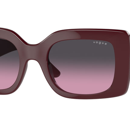 Vogue VO5481S Rectangle Sunglasses  304890-Full Bordeaux 52-135-21 - Color Map Red