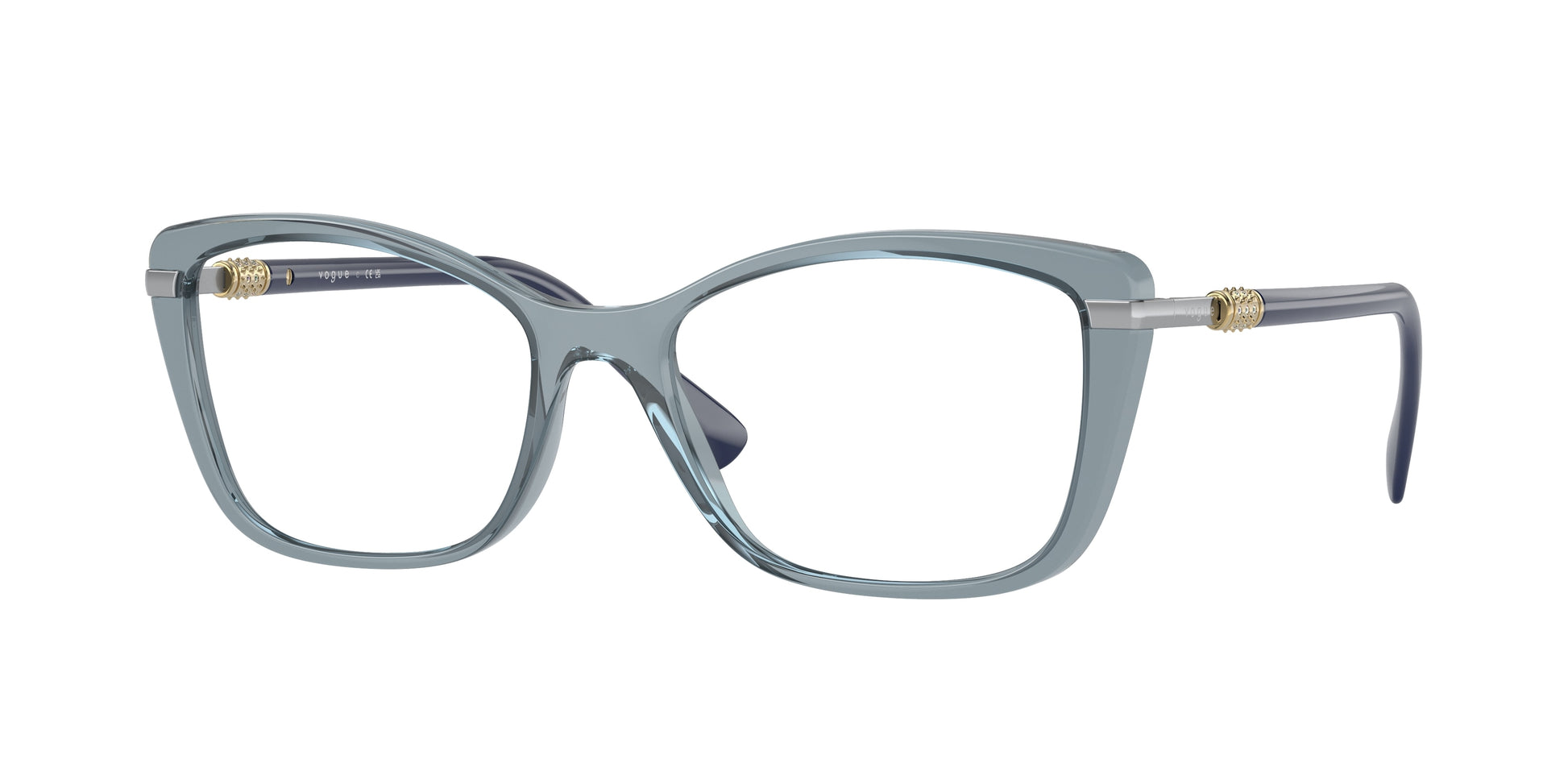 Vogue VO5487B Butterfly Eyeglasses  2966-Transparent Azure 54-140-17 - Color Map Blue