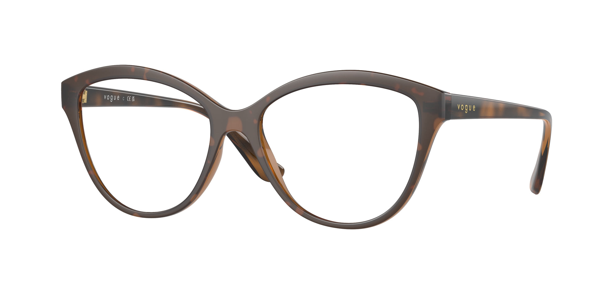 Vogue VO5489 Phantos Eyeglasses  2386-Top Havana/Transparent Brown 54-140-16 - Color Map Brown