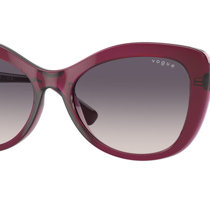 Vogue VO5515SB Butterfly Sunglasses  298936-Transparent Cherry 55-140-18 - Color Map Violet
