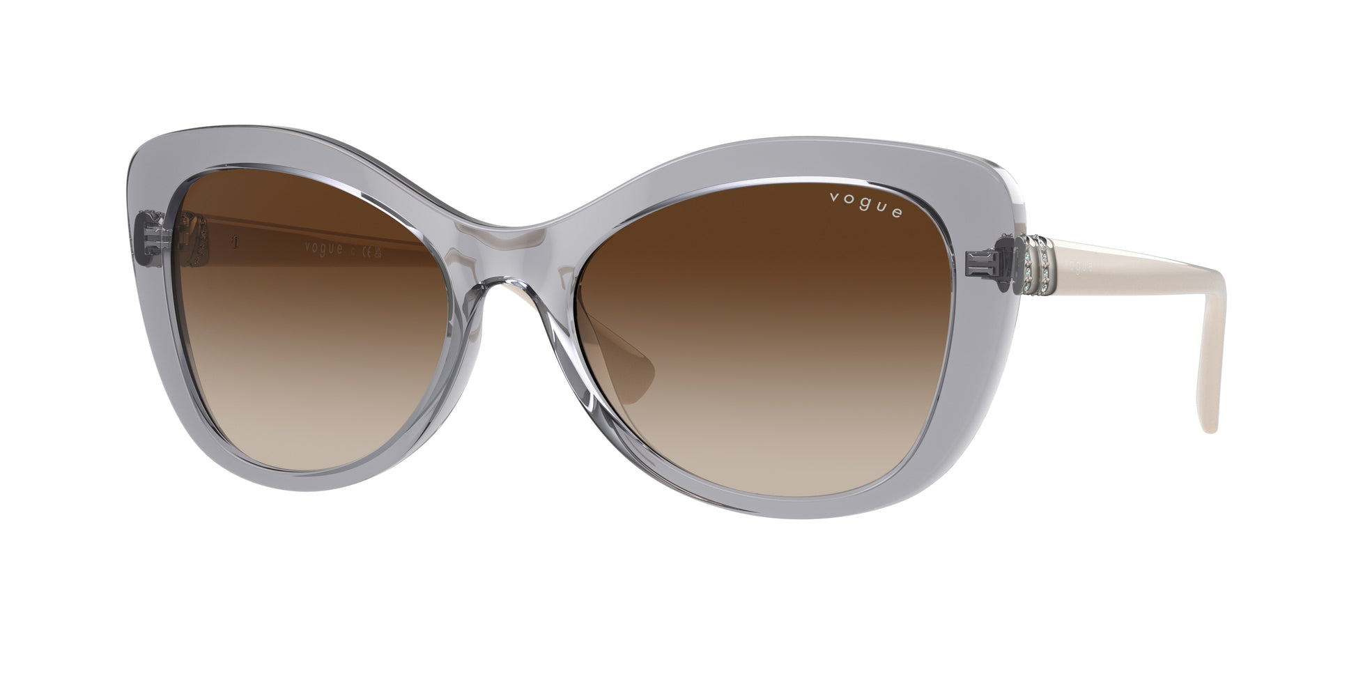 Vogue VO5515SB Butterfly Sunglasses  309913-Transparent Grey 55-140-18 - Color Map Grey