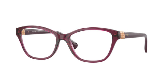 Vogue VO5516B Pillow Eyeglasses  2989-Transparent Cherry 53-140-16 - Color Map Violet