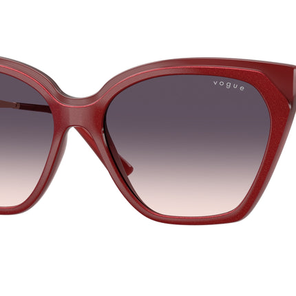 Vogue VO5521S Cat Eye Sunglasses  322136-Top Red/Opal Red 57-140-16 - Color Map Red