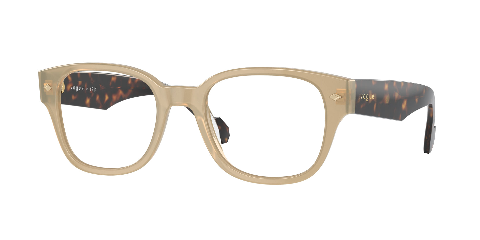 Vogue VO5529 Pillow Eyeglasses  W900-Opal Beige 51-145-20 - Color Map Brown