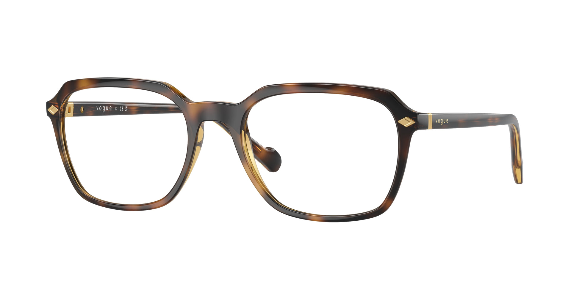 Vogue VO5532 Square Eyeglasses  2718-Total Dark Havana 54-145-19 - Color Map Brown