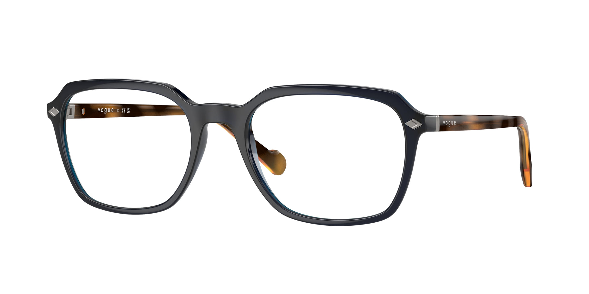 Vogue VO5532 Square Eyeglasses  3111-Transparent Dark Blue 54-145-19 - Color Map Blue