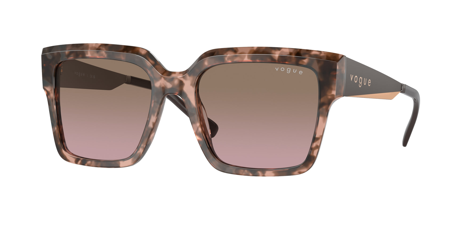 Vogue VO5553S Square Sunglasses  314514-Rose Tortoise 54-140-19 - Color Map Pink