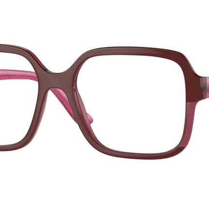 Vogue VO5555F Square Eyeglasses  3154-Top Bordeaux/Transparent Fuchsia 54-140-17 - Color Map Red
