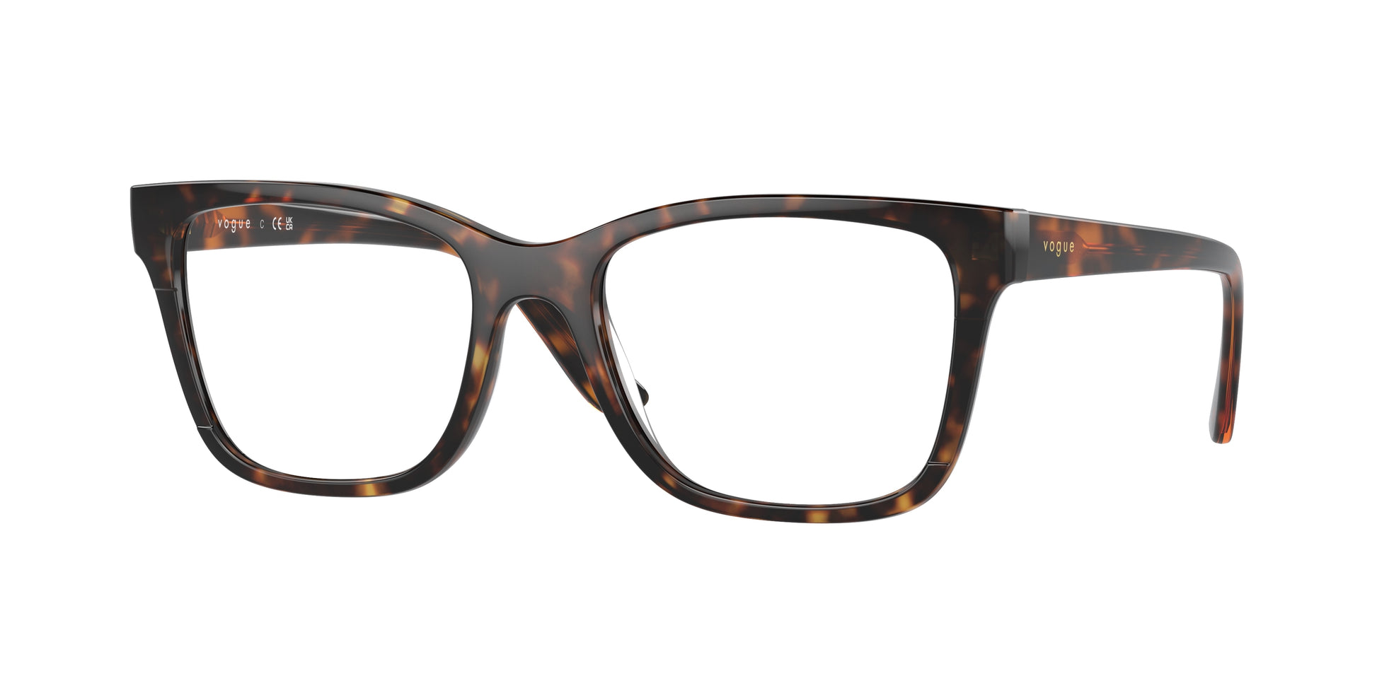 Vogue VO5556F Rectangle Eyeglasses  W656-Dark Havana 53-140-18 - Color Map Brown