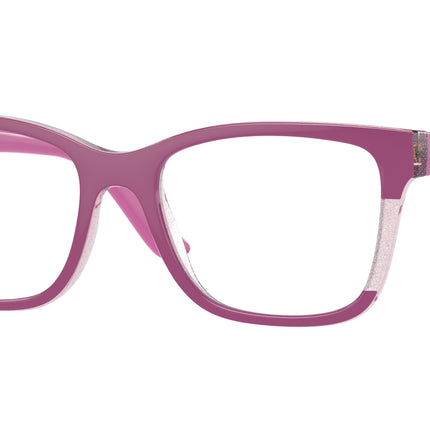 Vogue VO5556 Rectangle Eyeglasses  3142-Fuchsia/Transparent Pink Glitter 53-140-18 - Color Map Pink