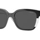 Vogue VO5558SF Square Sunglasses  W82787-Top Black/Transparent 55-140-19 - Color Map Black