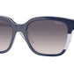 Vogue VO5558S Square Sunglasses  313736-Blue/Transparent Lilac Glitter 55-140-19 - Color Map Blue