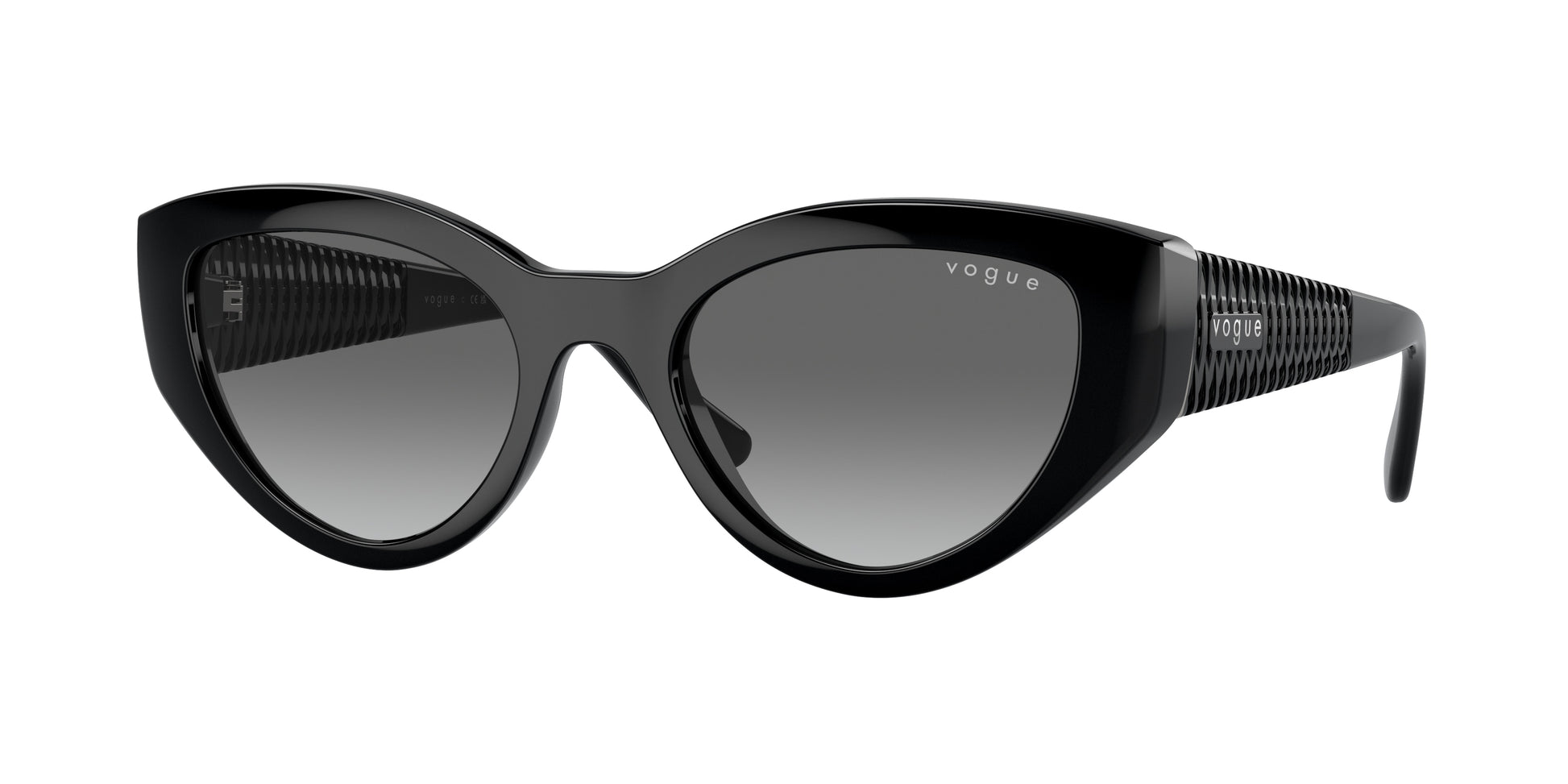 Vogue VO5566S Cat Eye Sunglasses  W44/11-Black 52-135-20 - Color Map Black