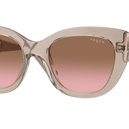 Vogue VO5567S Butterfly Sunglasses  299014-Transparent Caramel 52-135-20 - Color Map Brown