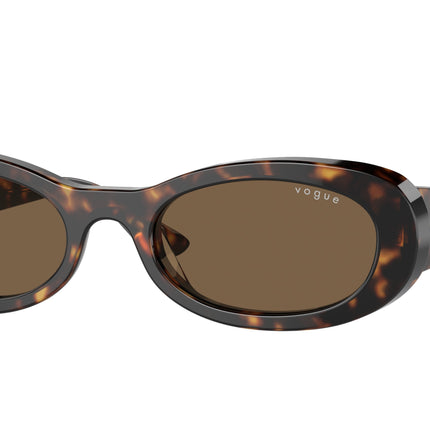 Vogue VO5582S Oval Sunglasses  W65673-Dark Havana 53-140-20 - Color Map Brown