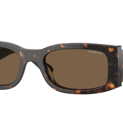 Vogue VO5584S Rectangle Sunglasses  W65673-Dark Havana 53-140-19 - Color Map Brown