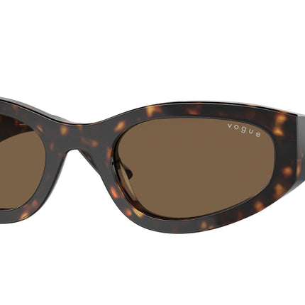 Vogue VO5585S Irregular Sunglasses  W65673-Dark Havana 54-140-22 - Color Map Brown