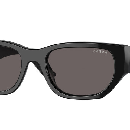 Vogue VO5586S Rectangle Sunglasses  W44/87-Black 53-140-19 - Color Map Black