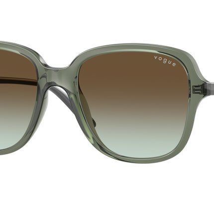 Vogue VO5601S Square Sunglasses  3086E8-Transparent Mallard Green 53-140-18 - Color Map Green