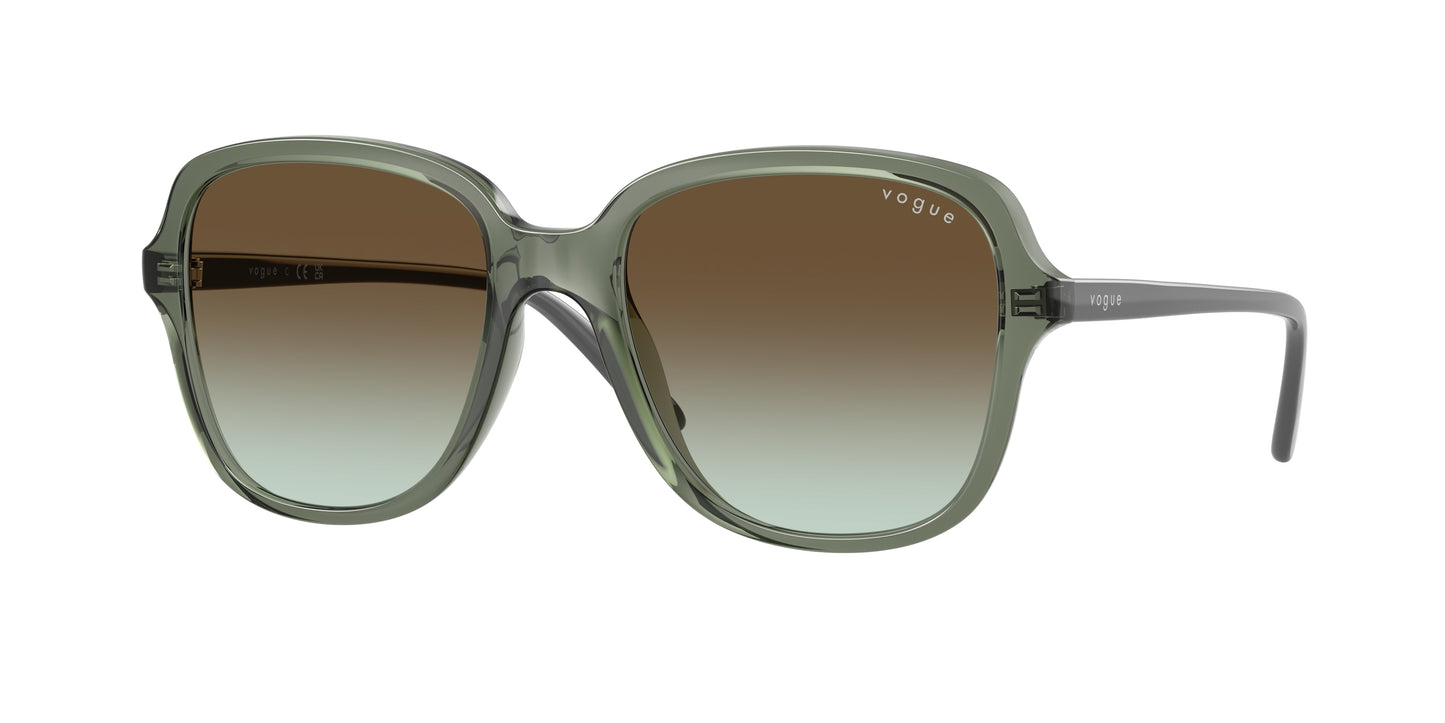 Vogue VO5601S Square Sunglasses  3086E8-Transparent Mallard Green 53-140-18 - Color Map Green