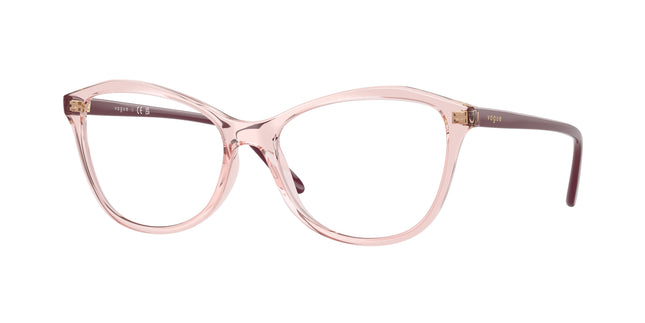 Vogue VO5602F Irregular Eyeglasses  2942-Transparent Pink 54-140-16 - Color Map Pink