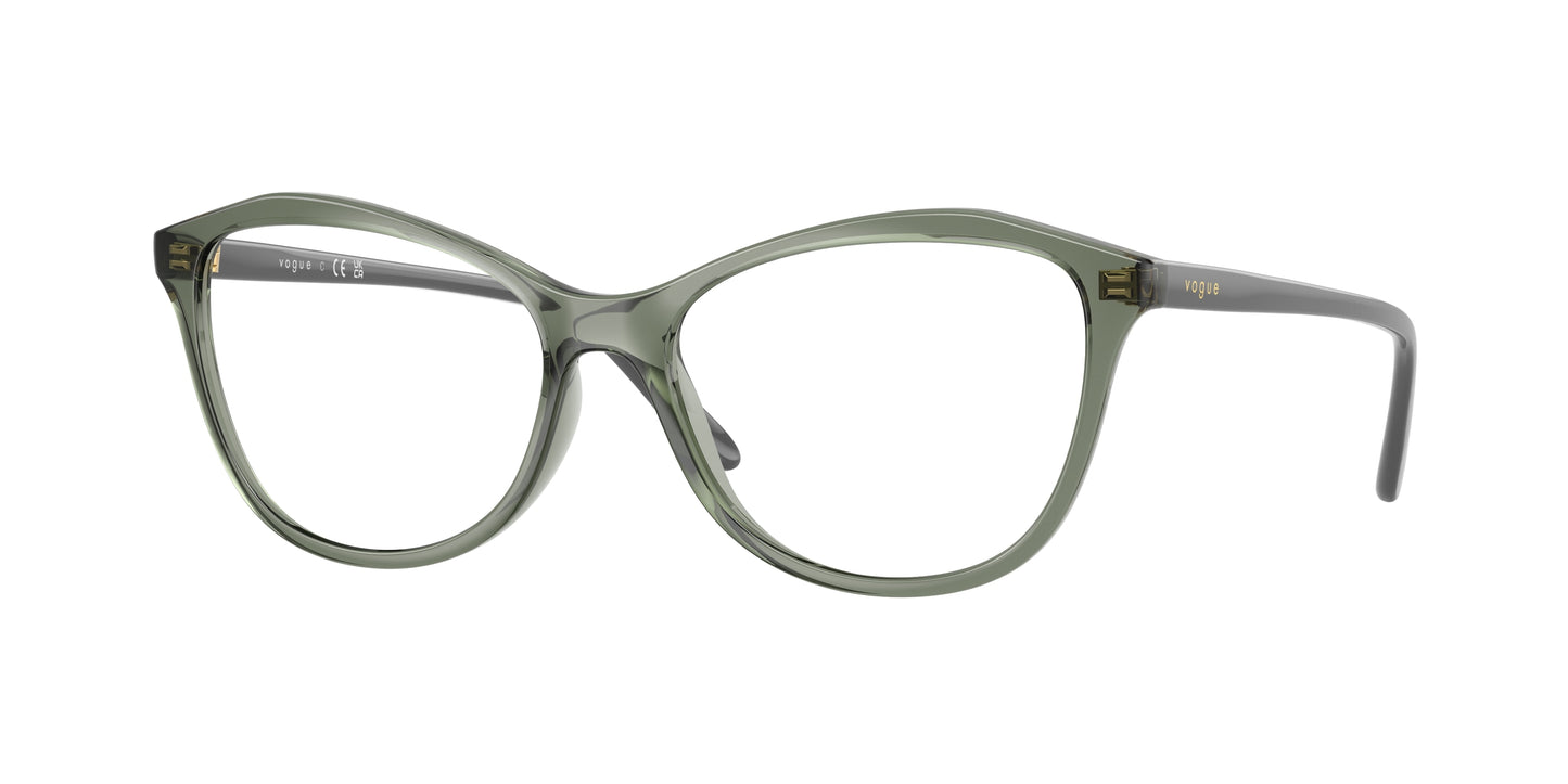 Vogue VO5602 Irregular Eyeglasses  3086-Transparent Mallard Green 54-140-16 - Color Map Green